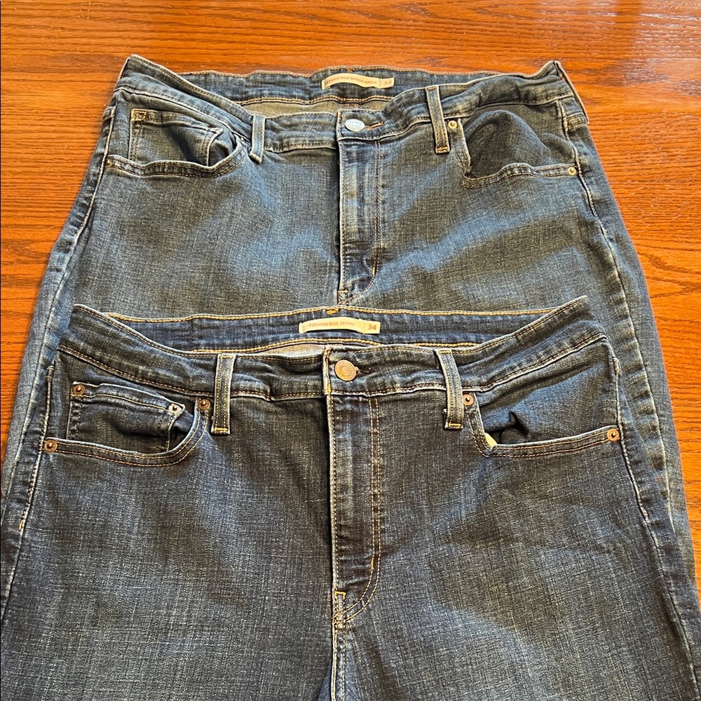 2 pair Levi’s 721 high rise skinny jeans size 34 #168